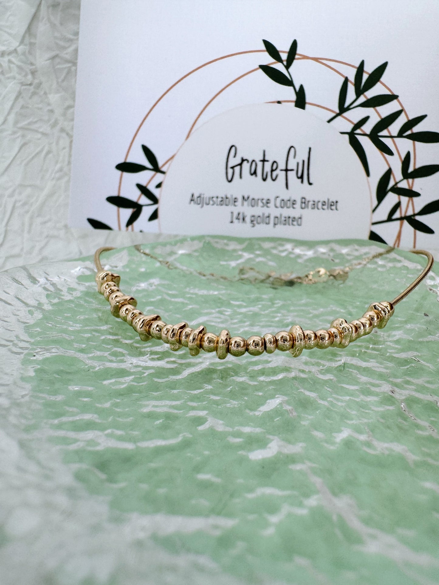 Grateful - Gold Secret Message Bracelet