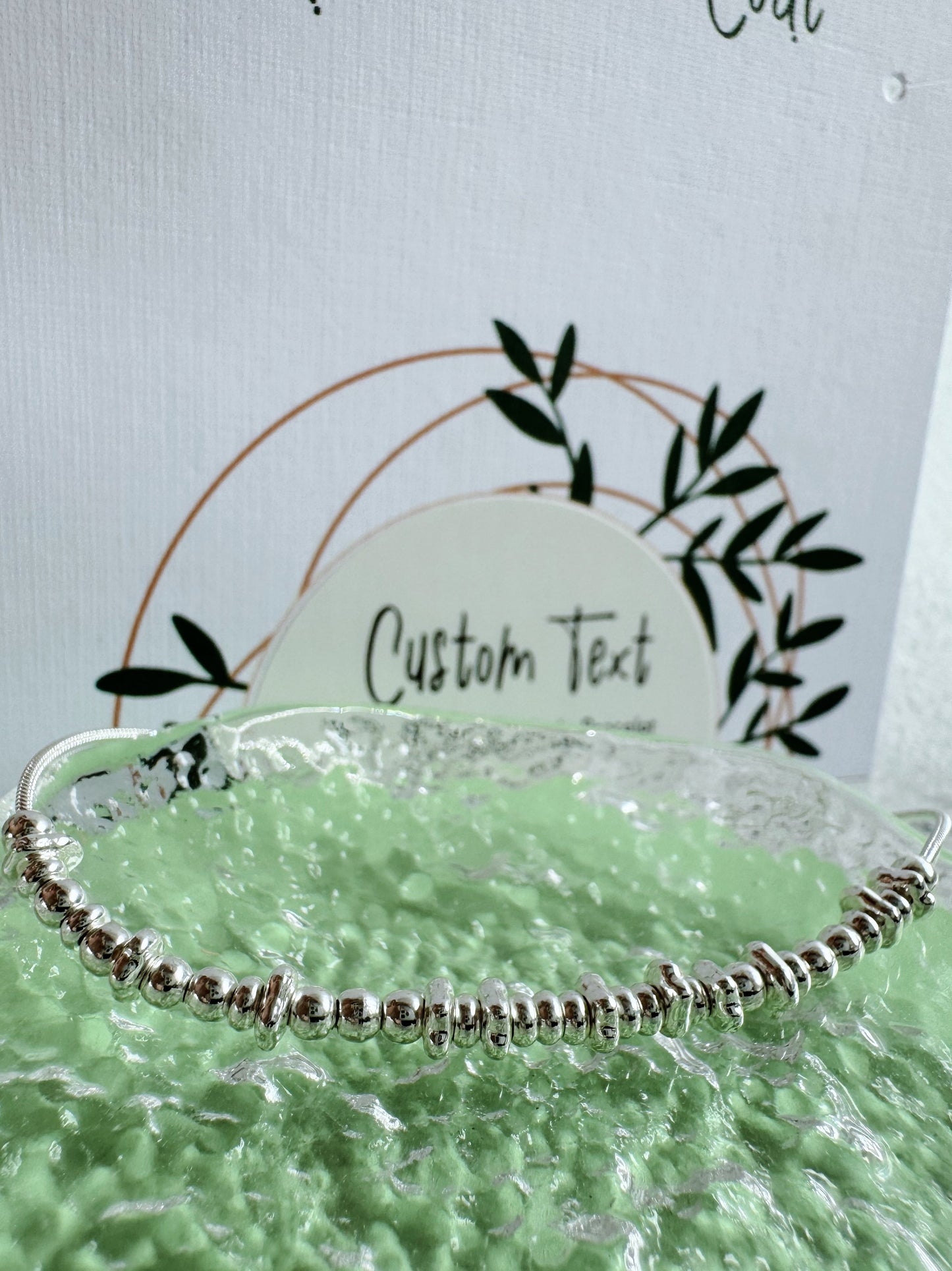 Custom Text - Silver Personalised Secret Message Bracelet