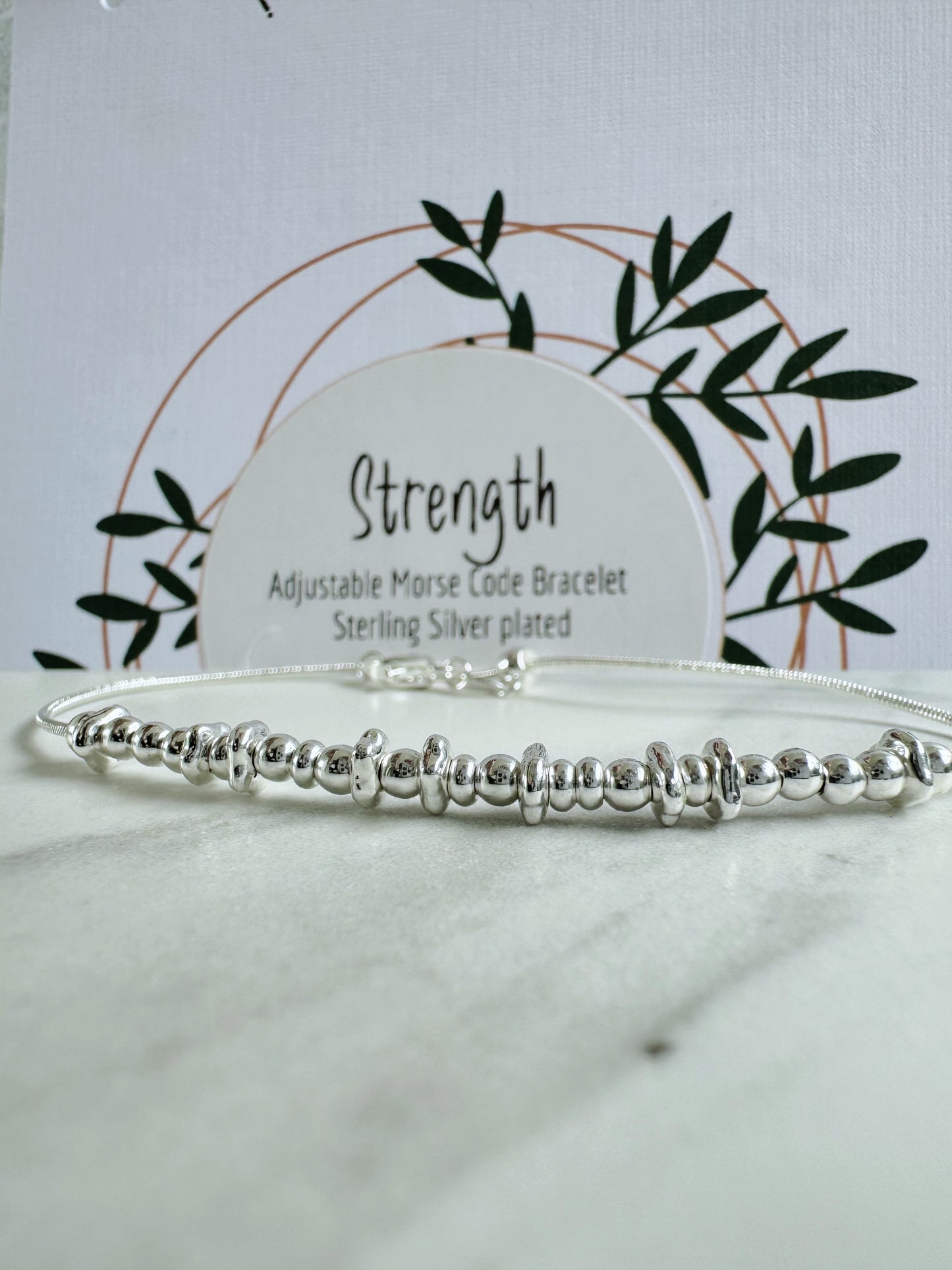 Strength - Silver Secret Message Bracelet