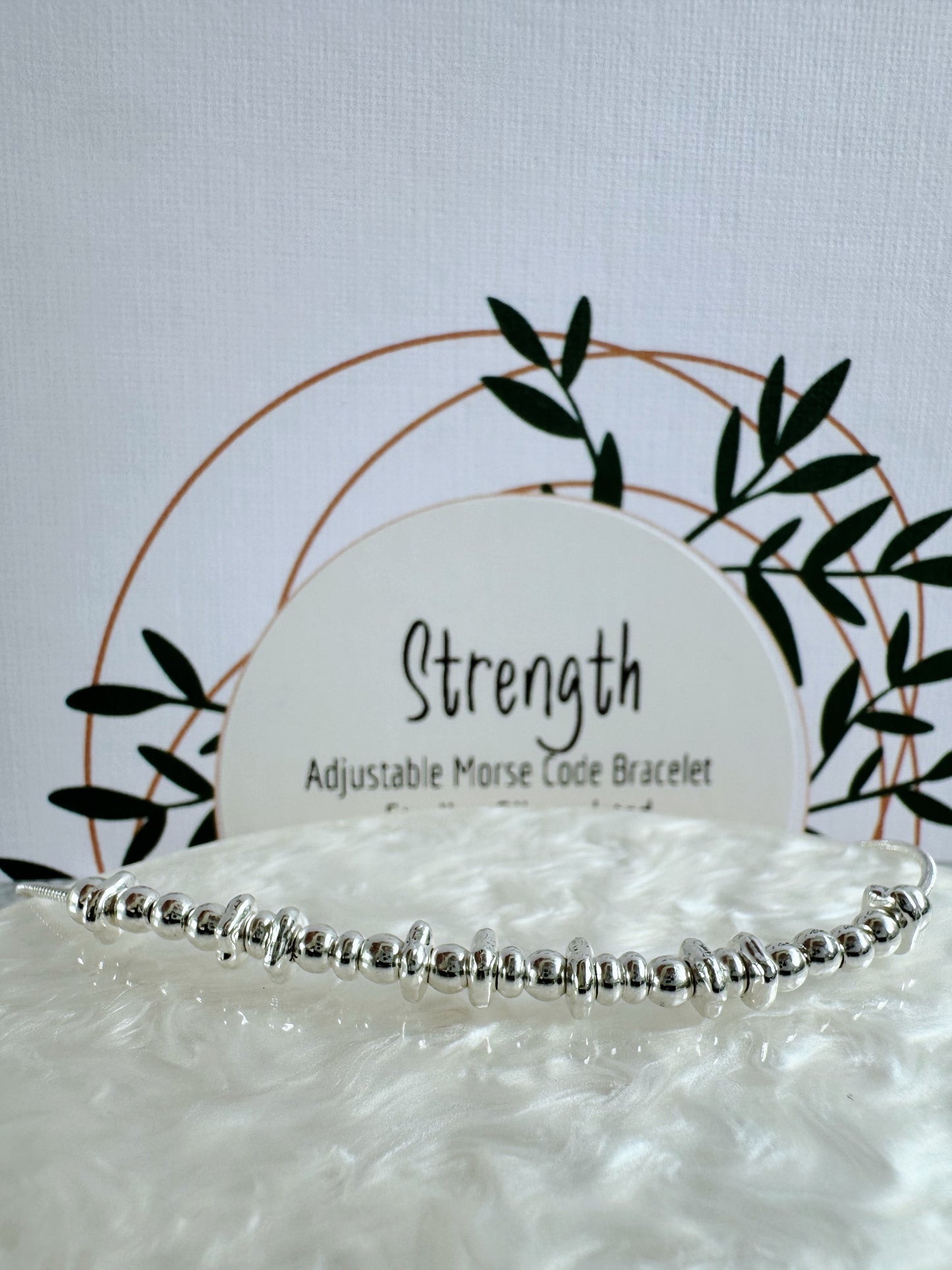 Strength - Silver Secret Message Bracelet