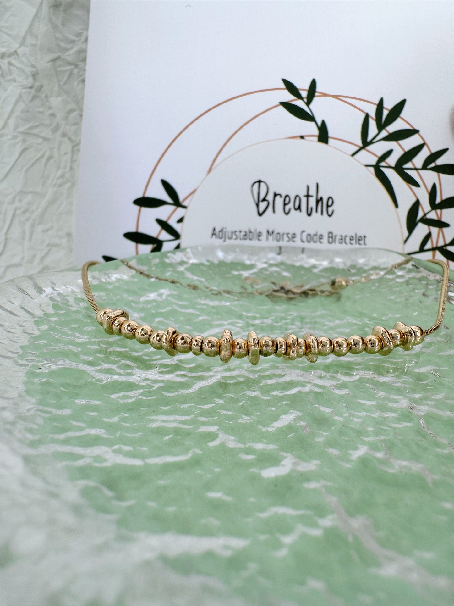 Breathe - Gold Secret Message Bracelet