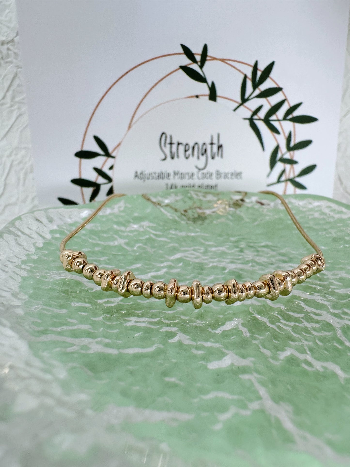 Strength - Gold Secret Message Bracelet