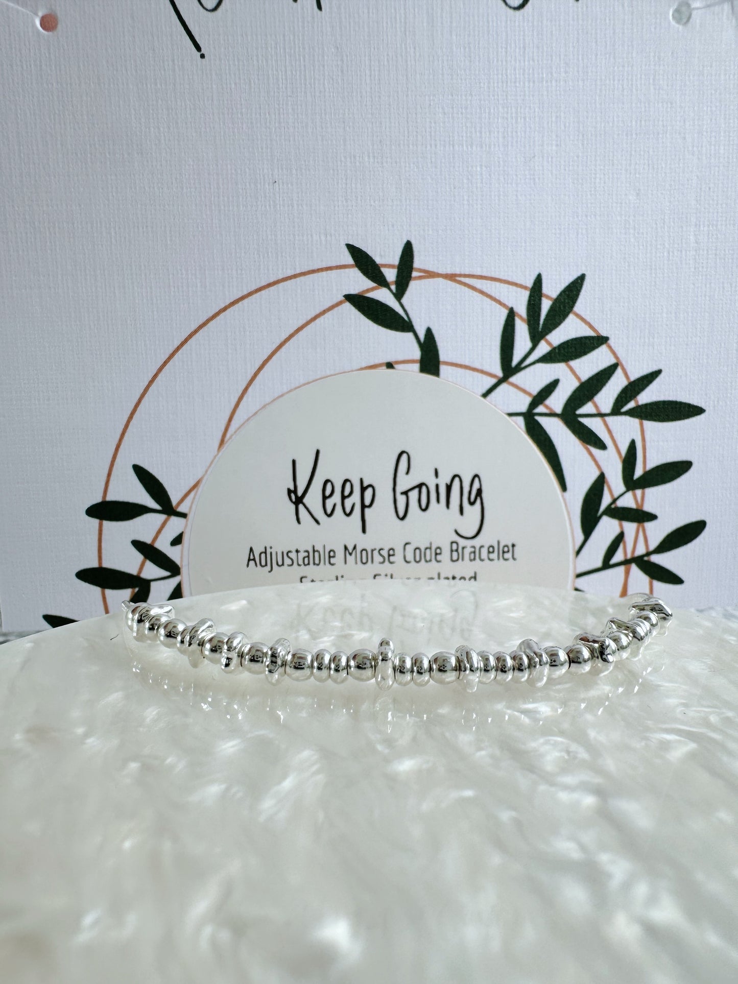 Keep Going - Silver Secret Message Bracelet