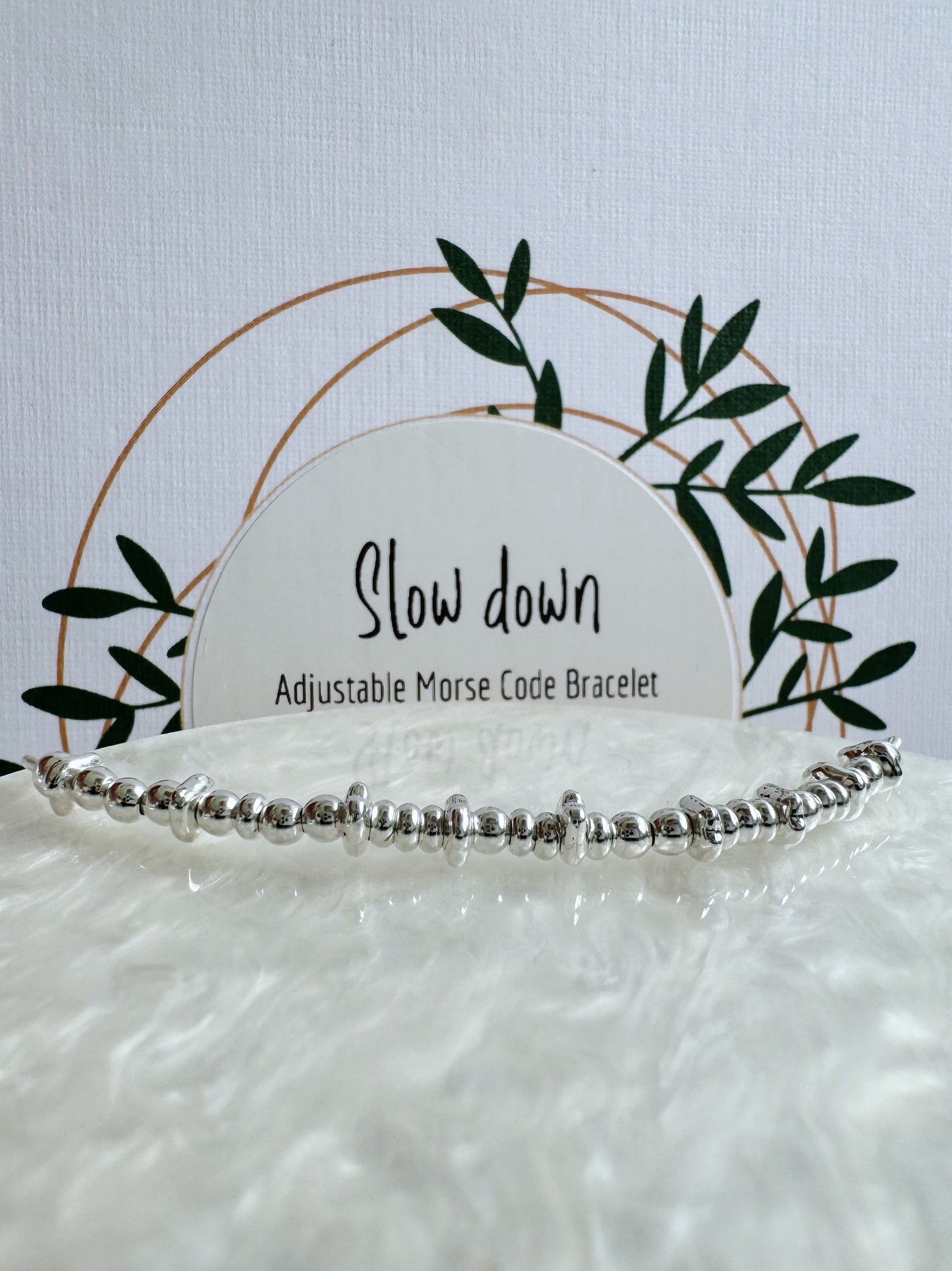 Slow Down - Silver Secret Message Bracelet