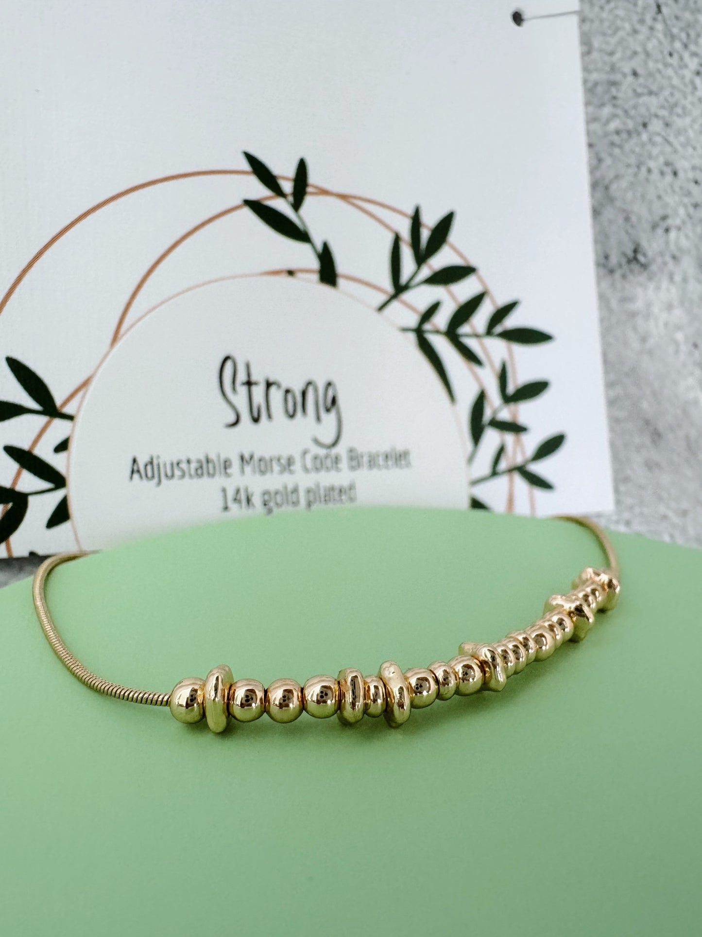 Strong - Gold Secret Message Bracelet