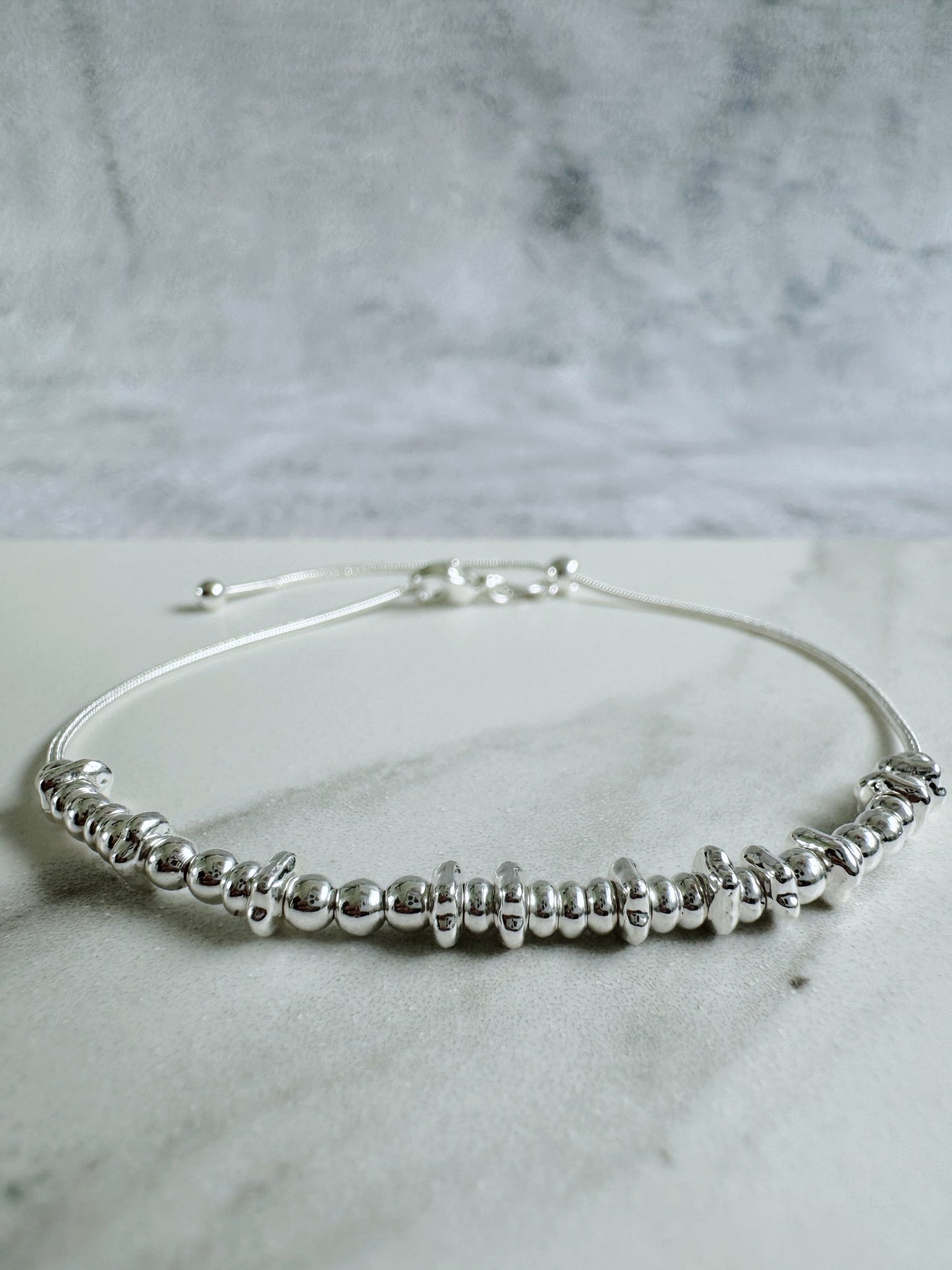 Custom Text - Silver Personalised Secret Message Bracelet