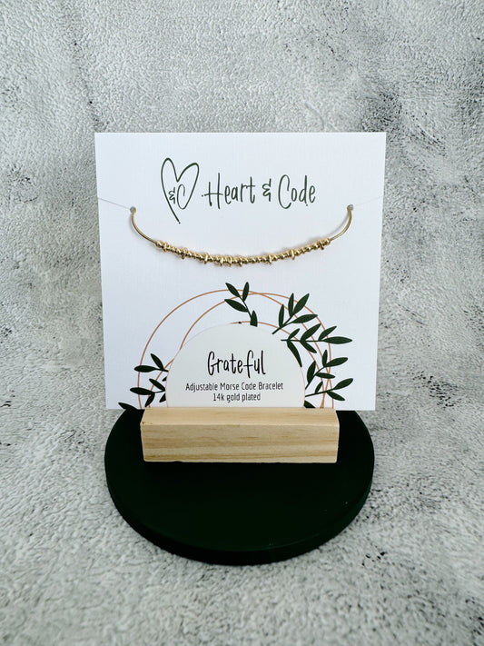 Grateful - Gold Secret Message Bracelet